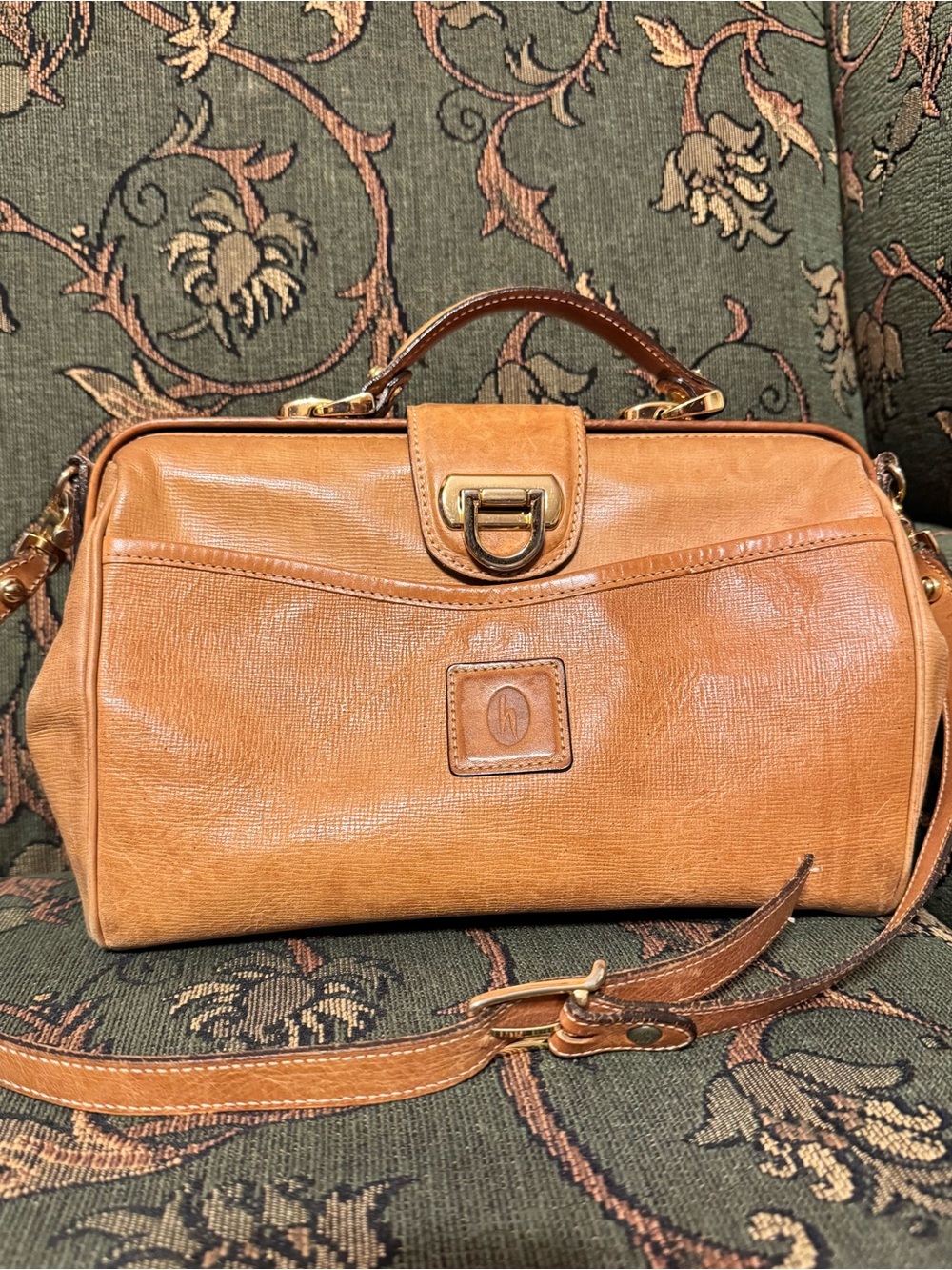Vintage Hartmann Tan Leather Doctor Bag Satchel Handbag